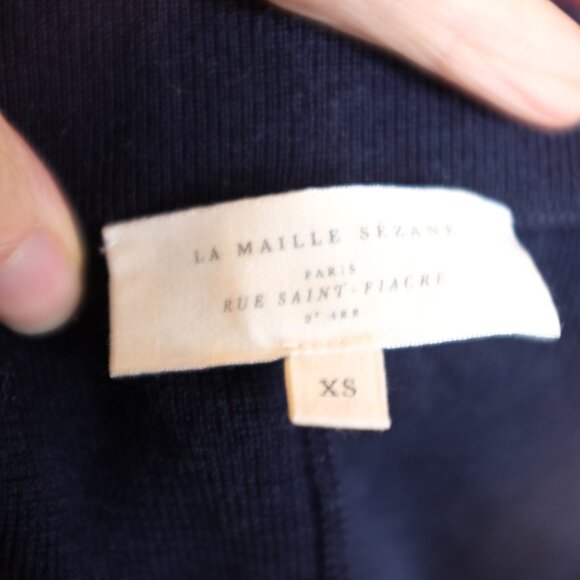 Sezane Matthew merino wool navy pants - Picture 6 of 7